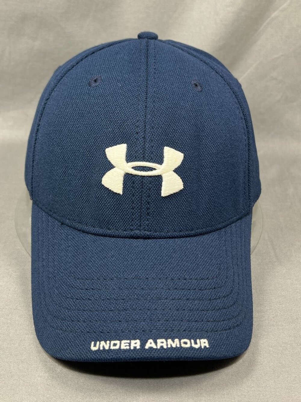 Under Armour UA 4 Way Stretch L Hat Navy Blue Baseball Golfer Outdoor Adult Cap